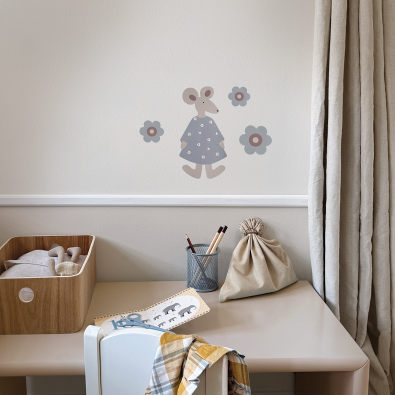 Wallsticker blue mouse